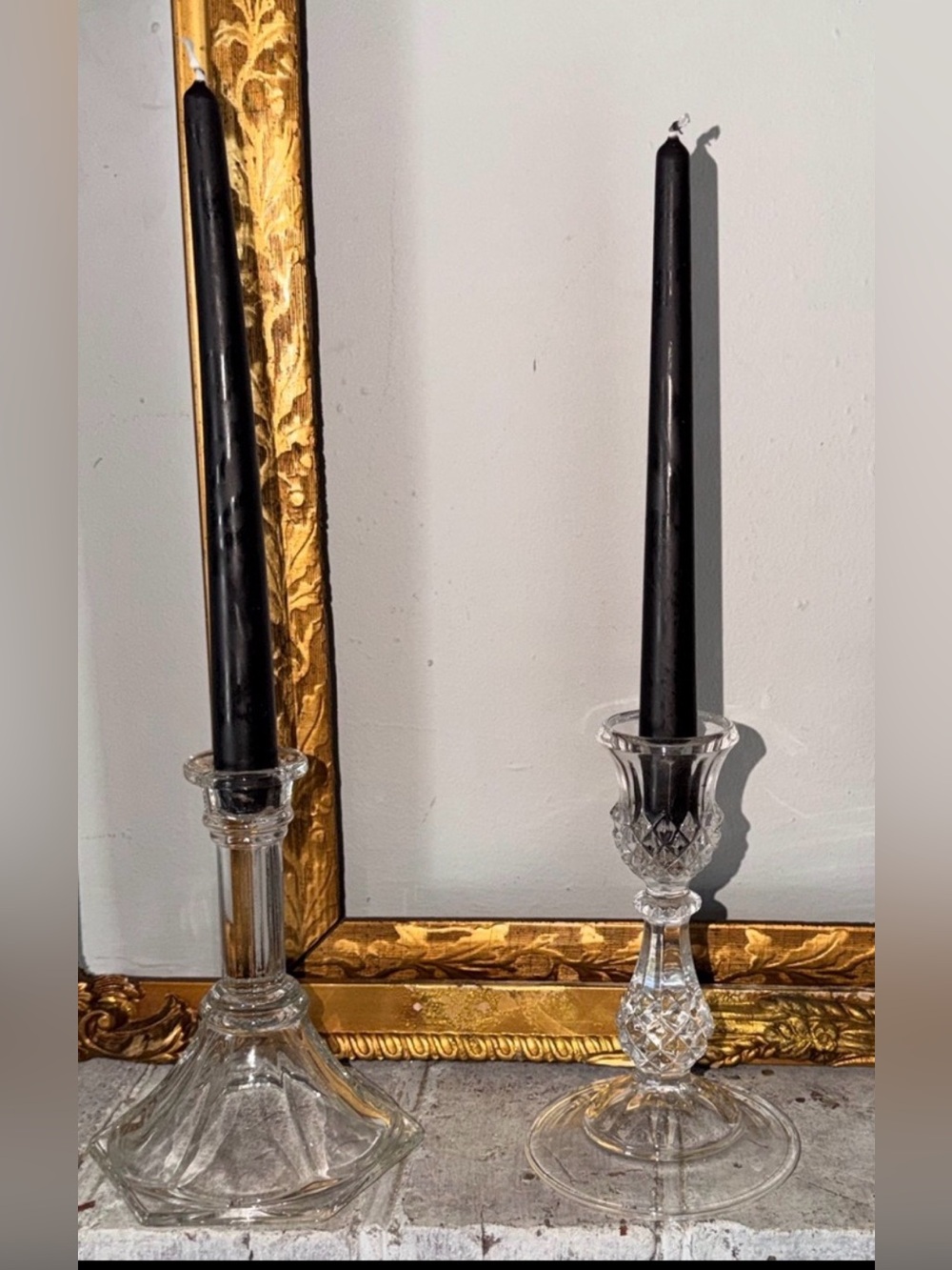 Clear Glass Taper Candle Holders Set of 2 - Home Accents
